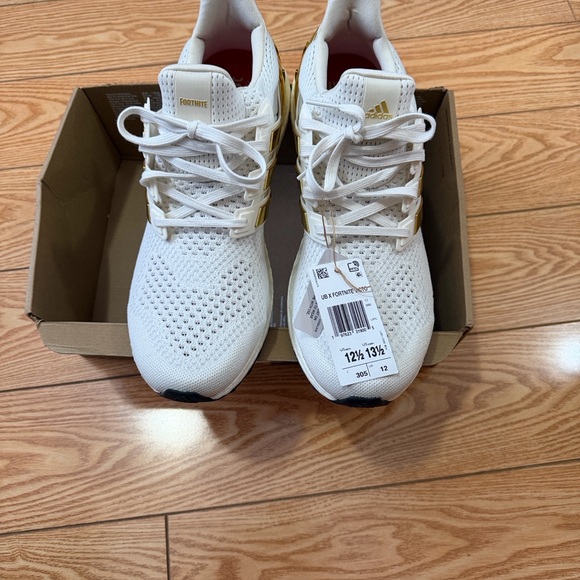 adidas White and Gold Athletic Shoes - Picture 5 of 7